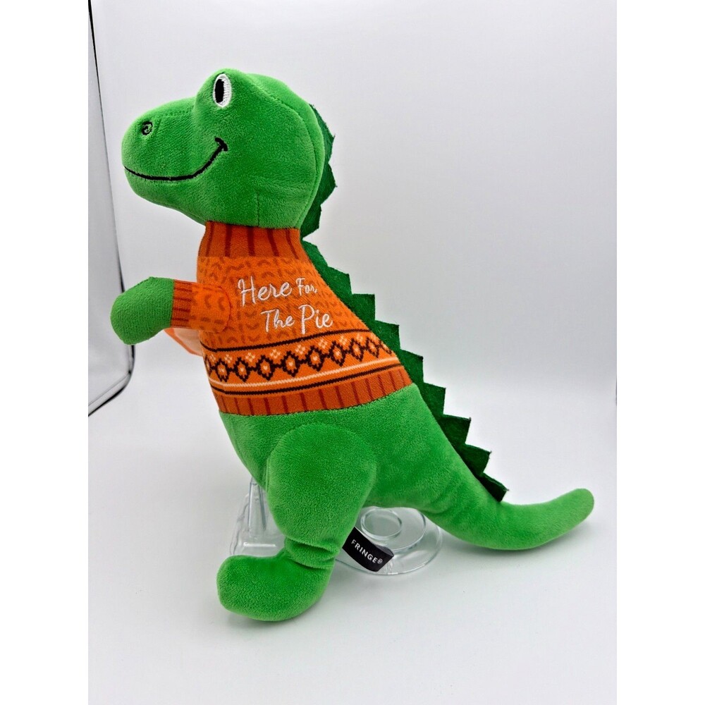 Fringe Dog Toy Dino Plush Here For The Pie Squeaker Crinkle 11"